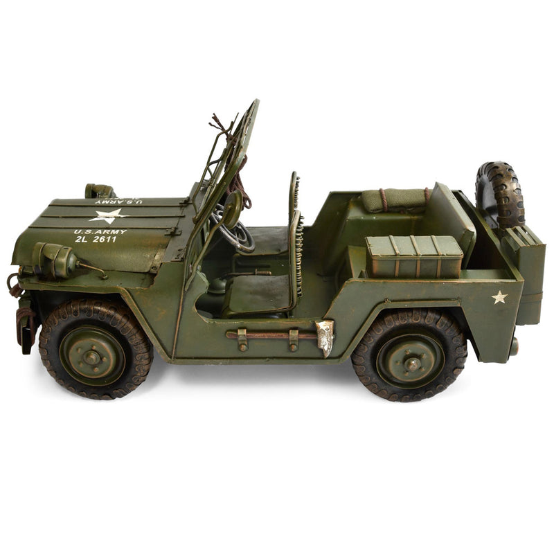 Green Army Jeep Car Ornament (38x17x18cm)