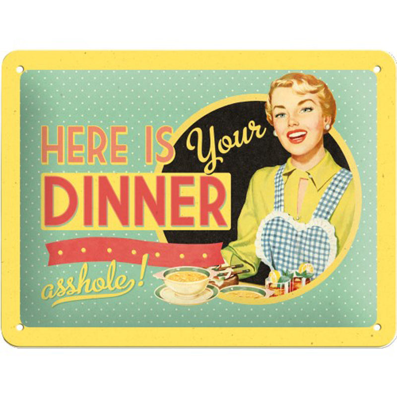 Nostalgic-Art Small Here Is Your Dinner Sign (15x20cm)