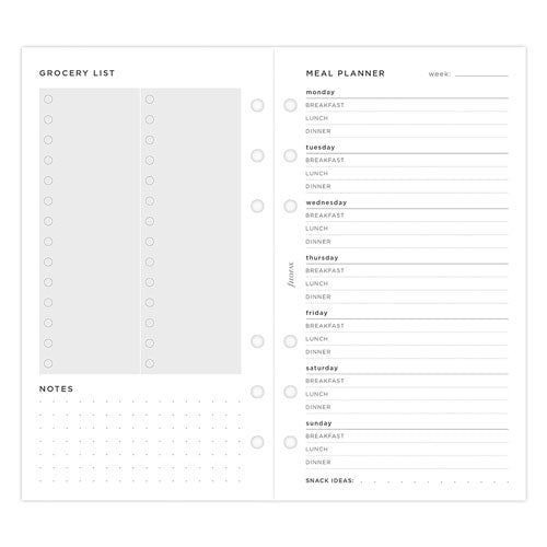 Filofax Personal Meal Planner Refill 56pc