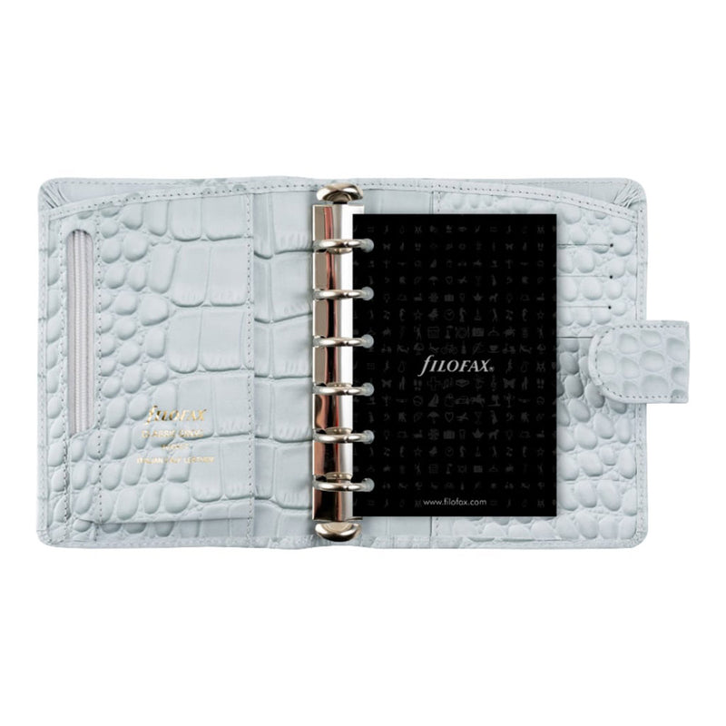 Filofax Classic Croc Pocket Organiser (Silver Mist)