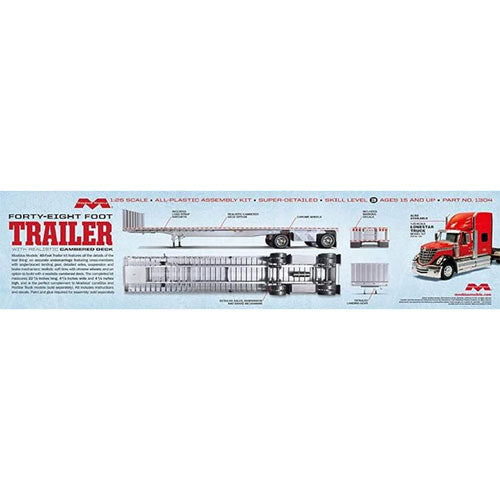 Cambered Trailer 48in Plastic Kit 1:25 Scale