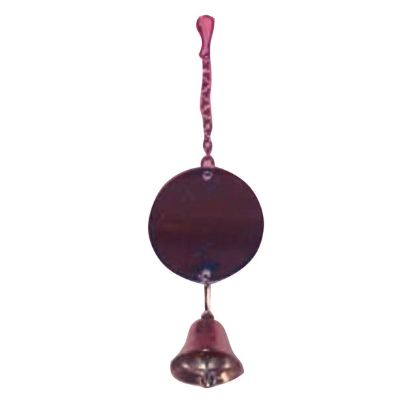 Round Disc Mirror with Bell Bird Toy