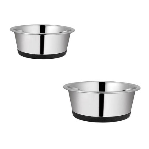 Stainless Steel Pet Bowl with Rubber Base