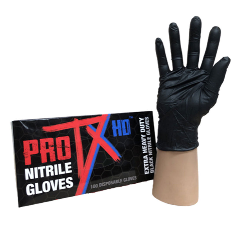 Pro tx hd gants en nitrile lourds 100pcs (noir)