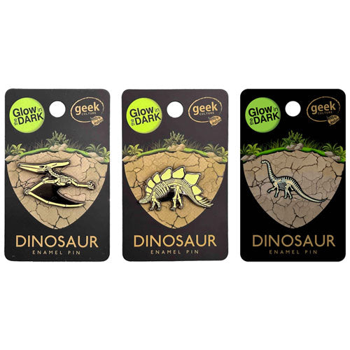 Dinosaur Skeleton Glow Enamel Pin