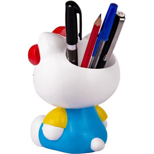 Hello Kitty Sitting in Blue Overalls Pen Holder