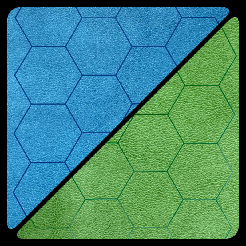 Chessex Reversible Battlemat 1in Hexes (Blue-Green)