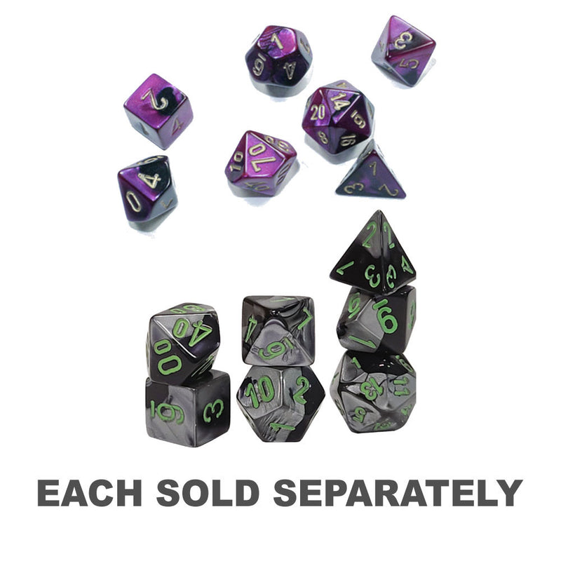 Chessex Gemini Black Mini-Polyhedral 7-Die Set