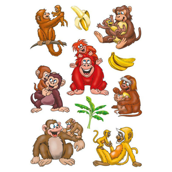 Herma Monkeys in Action 3D Foil Sticker