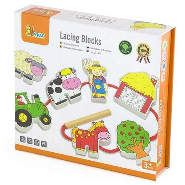 Viga Lacing Farm Blocks 12pcs