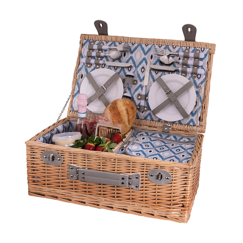 Panier de pique-nique de doublure de motif avanti Ikat