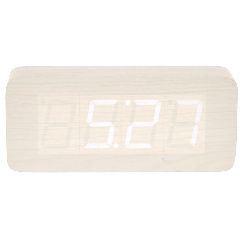 Large LED Wood Cuboid Table Clock