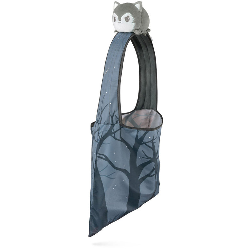 Gray Forest Tote Bag and Light Gray Wolf Plushie