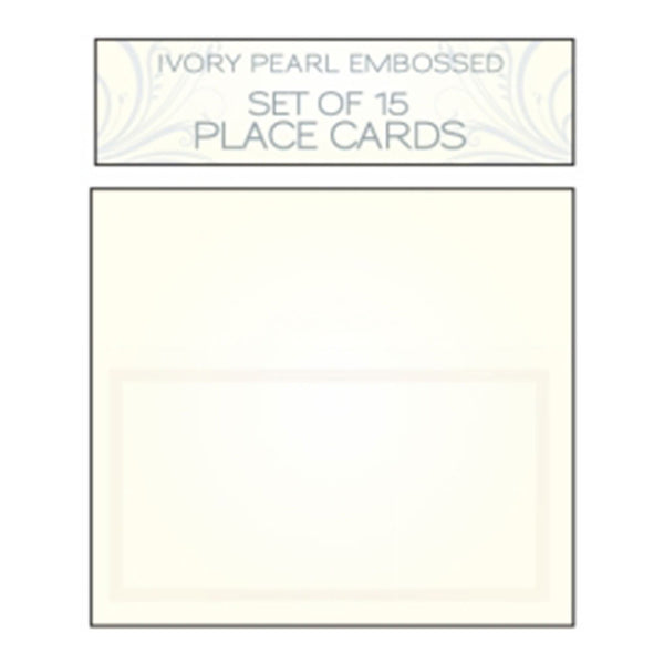 Ivory Pearl Embossed Place Card Set