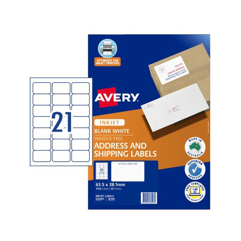 Avery Label for Inkjet Printer 50pcs