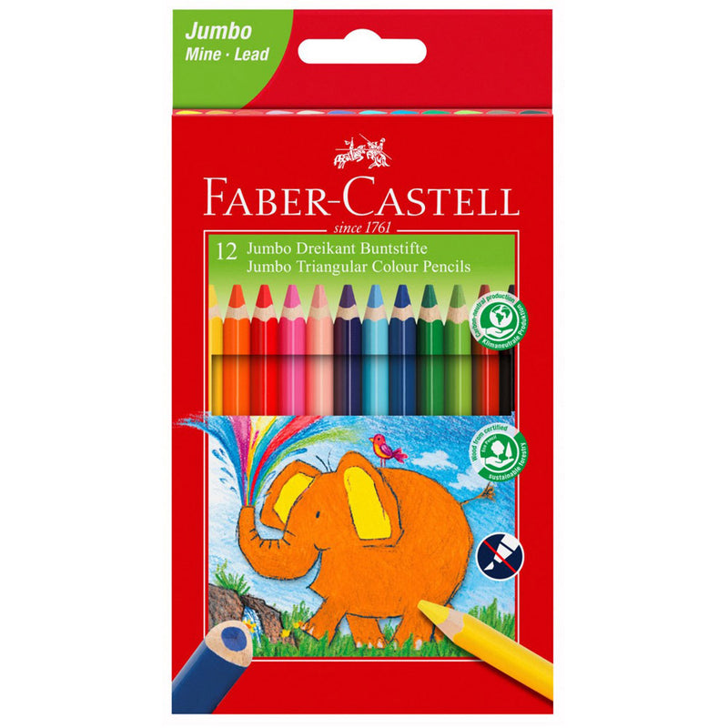 Faber-Castell Triangular Colour Pencil 12pk (Jumbo)