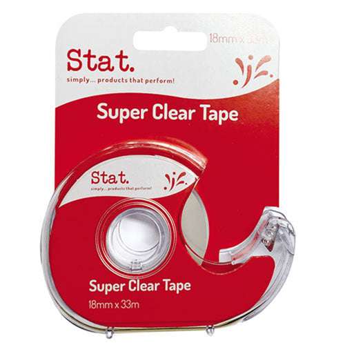 Stat Super Clear Tape in Dispenser (18mmx33m)