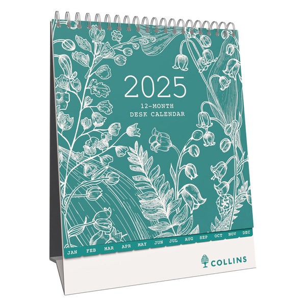 Collins Tara Month to View 2025 Desk Calendar (220x175mm)