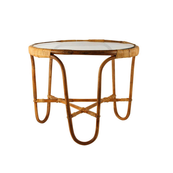 Alexas Rattan Coffee Table with Glass Top (60x60x47cm)