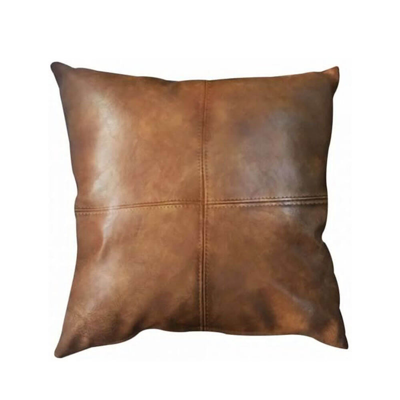 Coussin carré Bangalow avec rembourrage en cuir PU (50x50cm)