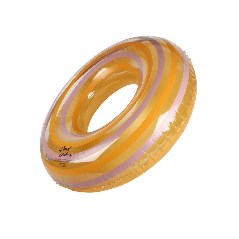 Good Vibes Stripe PVC Swim Ring 108cm