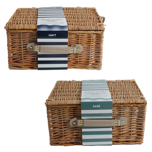 Hamptons Willow Picnic Basket (40x28x20cm)