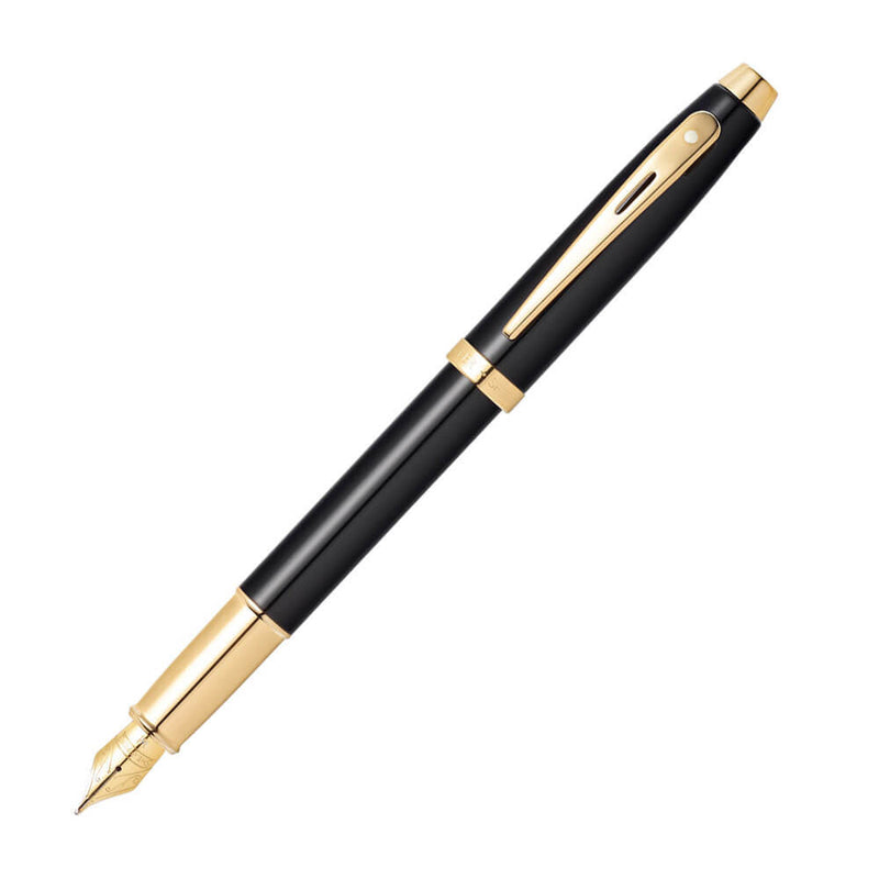 Sheaffer 100 Black Lacquer w/ Gold Fountain Pen