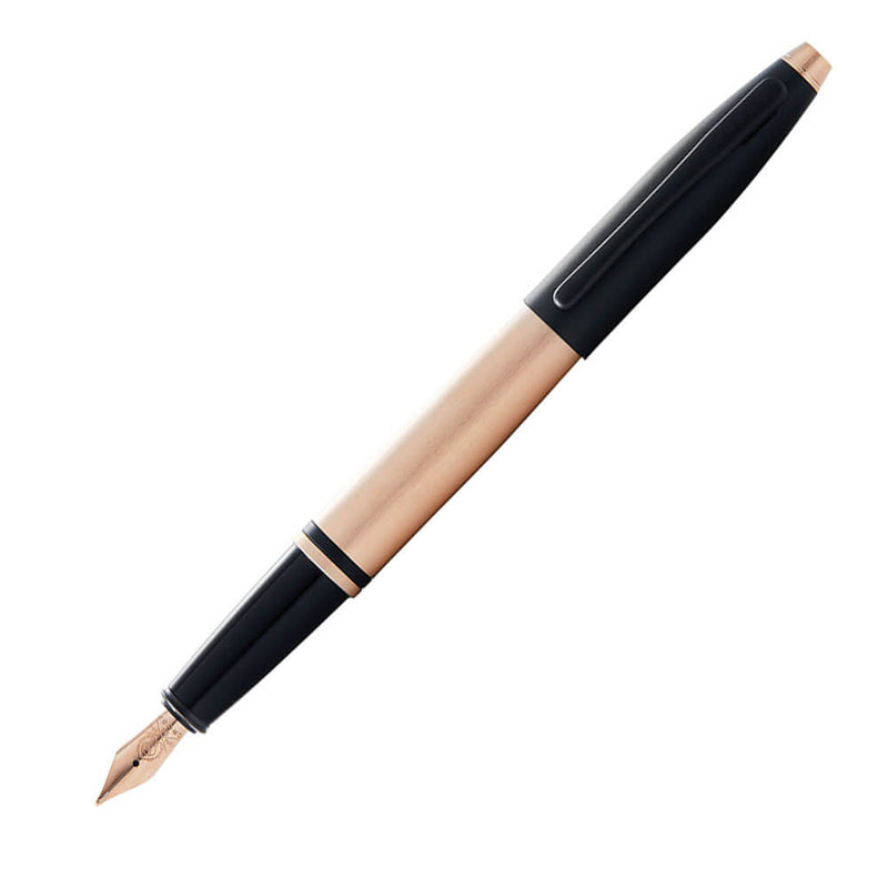 Stylo Plume Cross Calais Or Rose Brossé et Noir