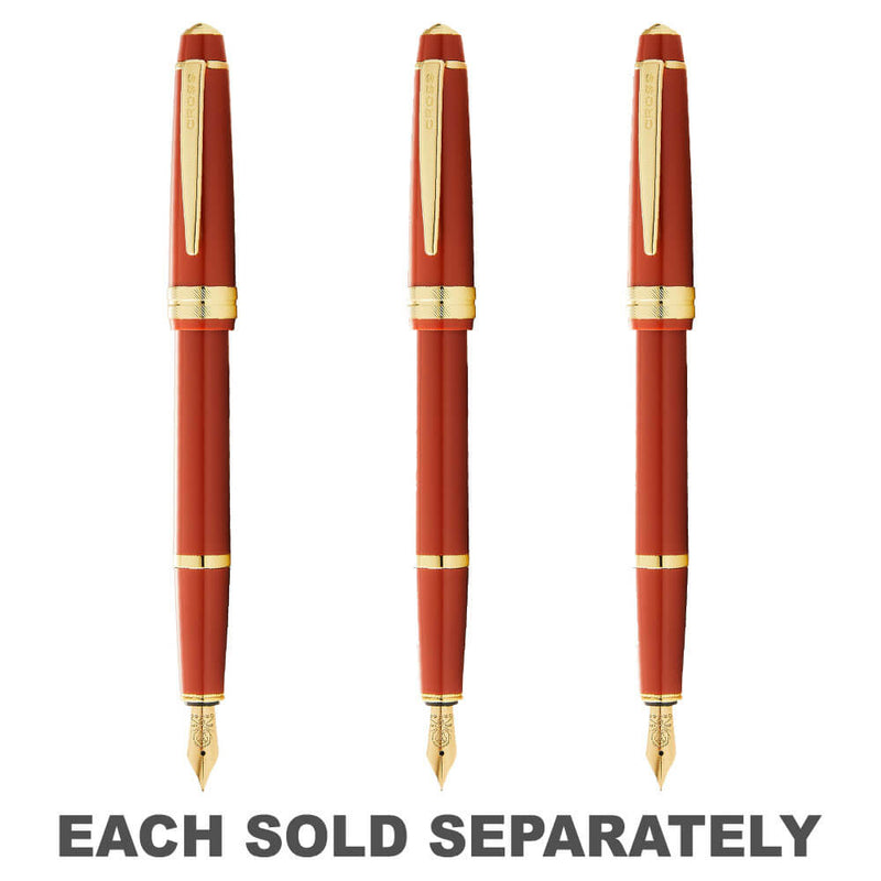 Bailey Light Gloss Fountain Pen (Burnt Orange/Gold)