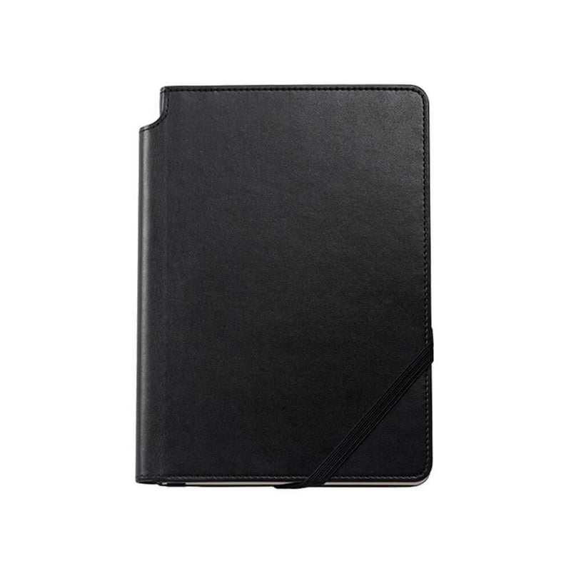 Journal en cuir à pois de taille moyenne (noir)