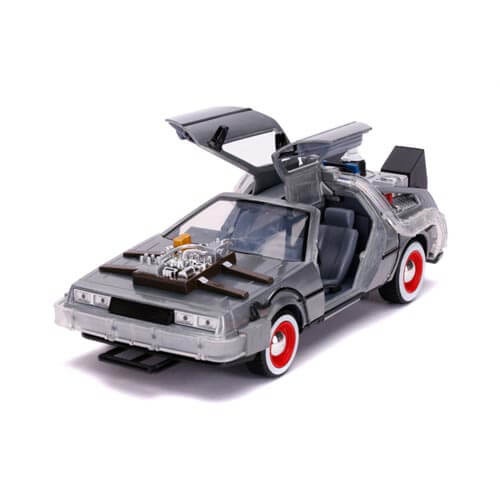 Back to the Future 3 Time Machine Raw Metal 1:24 Hwood Ride