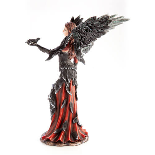 Dark Angel with Crow Figurine