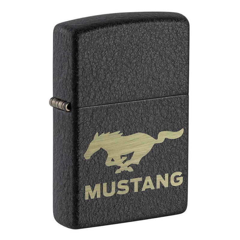 Zippo Ford Mustang Black Crackle Lighter