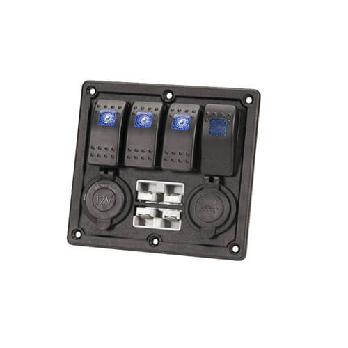 Illuminated Switch Panel With USB & Battery Plugs