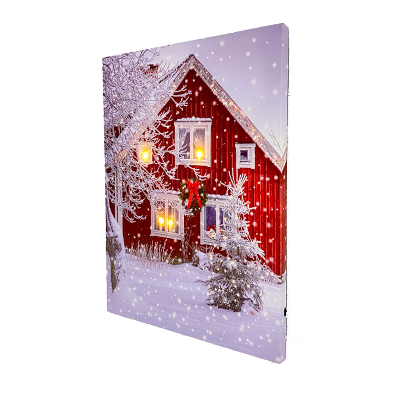 Peinture sur toile de Noël avec éclairage LED