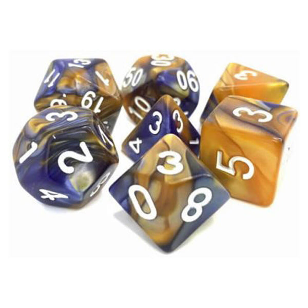 TMG Dice Midnight Sun Dark Blue/Gold (Set of 7)