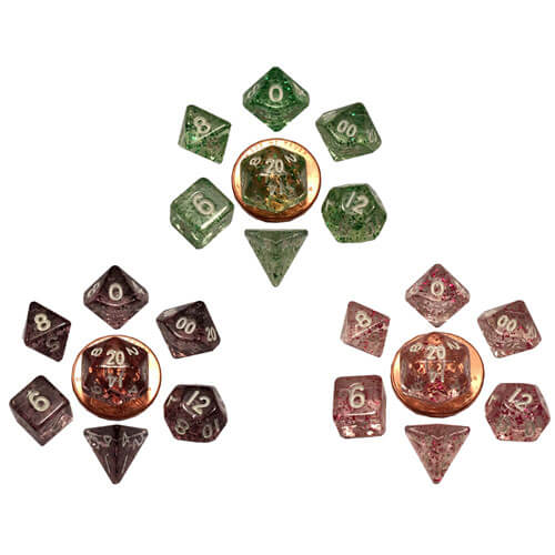 MDG Mini Poly Dice Set (w/ White No.)