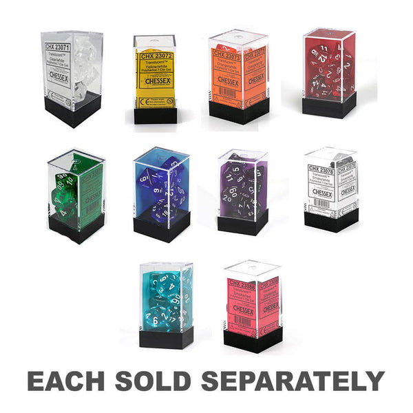 D7 Die Set Dice Translucent Poly (7 Dice)