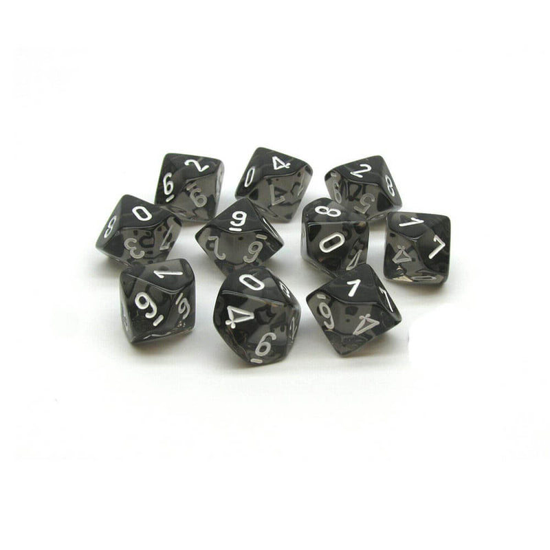 D10 Dice Translucent (10 dés dans un sachet)