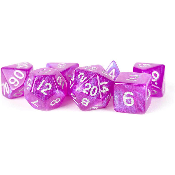 MDG Acrylic 16mm Poly Dice Set (Stardust Purple)