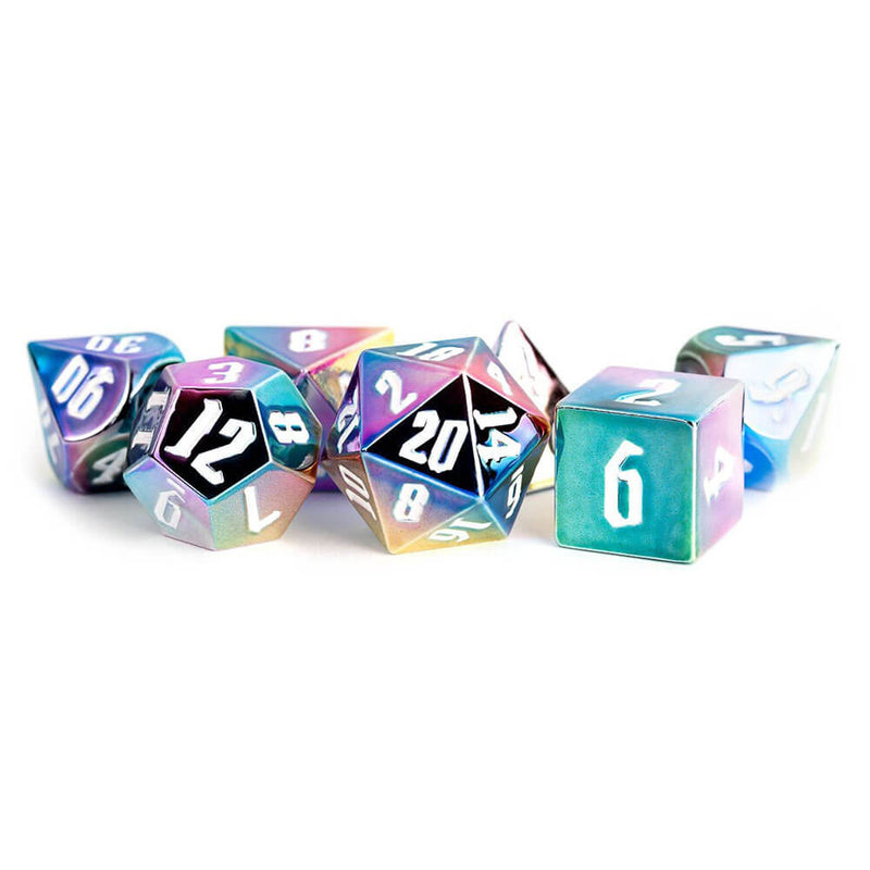 Metallic Rainbow Aegis Polyhedral Dice Set 16mm