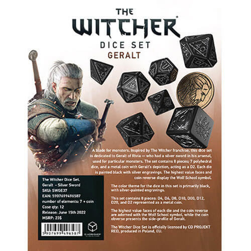 The Witcher Geralt Silver Sword Dice Set