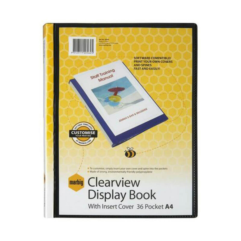 Marbig Display Book Clearview A4 Noir