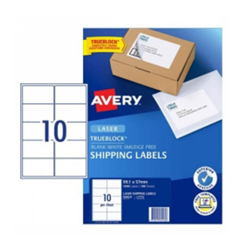 Avery Étiquette d'expédition Blanc 100pk