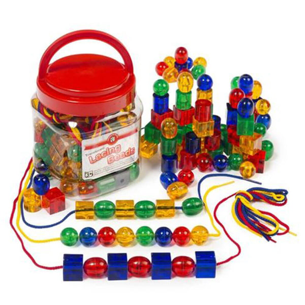 EC Plastic Translucent Beads with 6 Laces Lear (96/Jar)