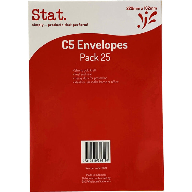 Enveloppe Stat Peal &amp; Seal 25pk (Kraft)