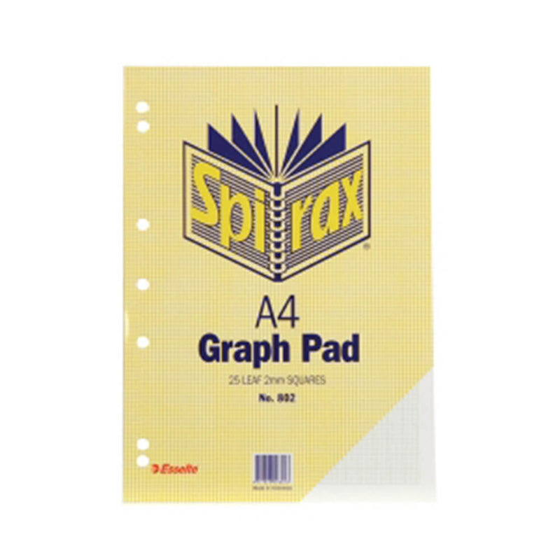 Spirax A4 25-Leaf Graph Pad (Pack of 10)