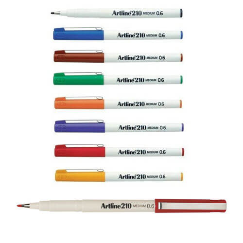 Artline Fineliner Medium Pen 0.6mm (Box of 12)